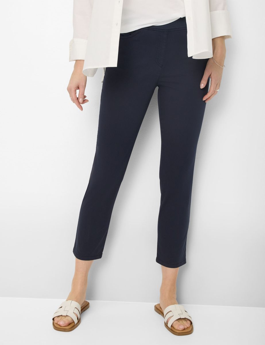 Navy Cropped Schlupfhose mit Komfortbund