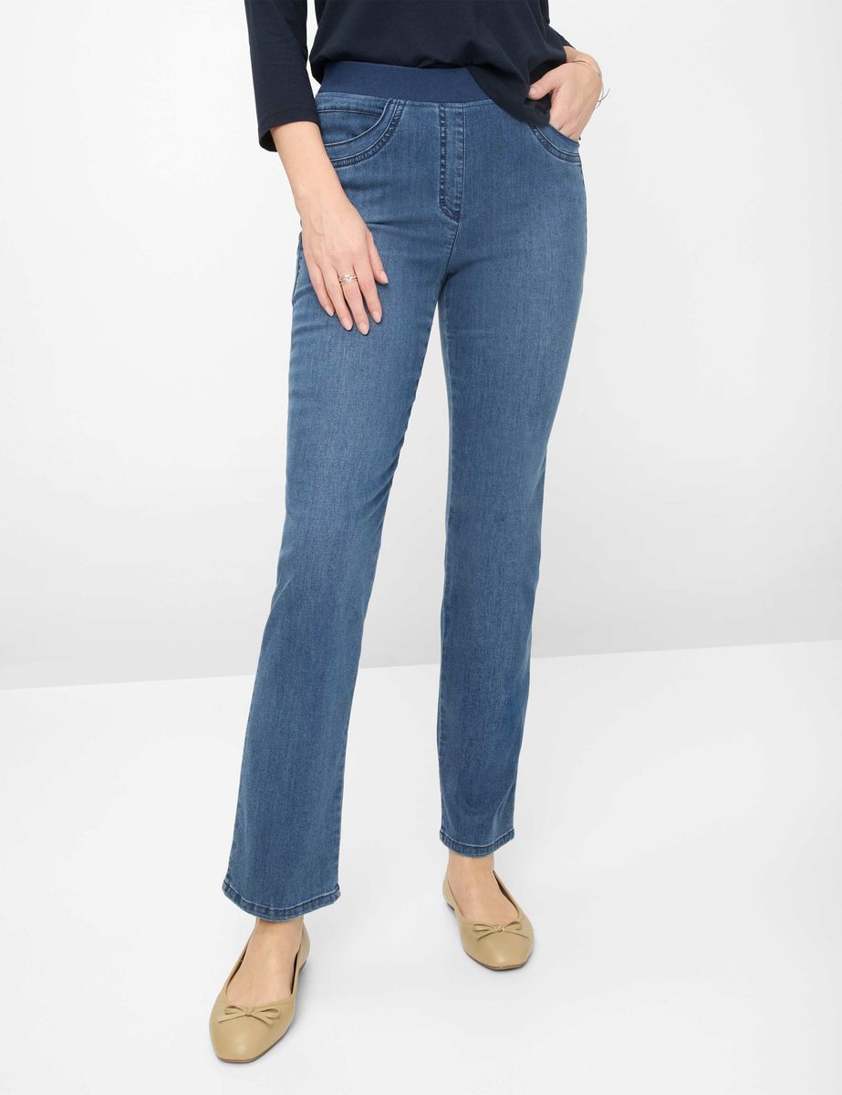 Denim Schlupfhose im Slim Fit
