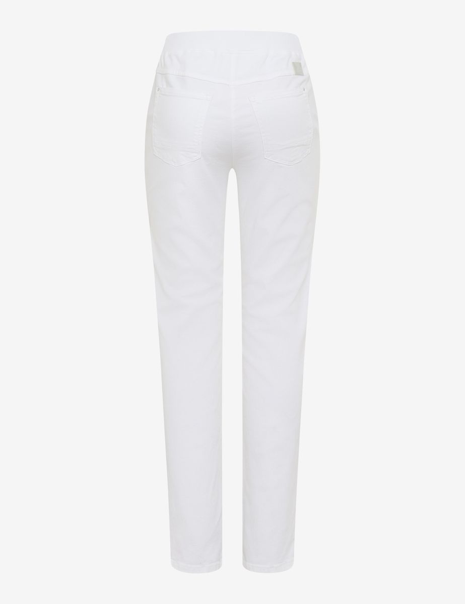 Weiße Slim-Fit Schlupfhose