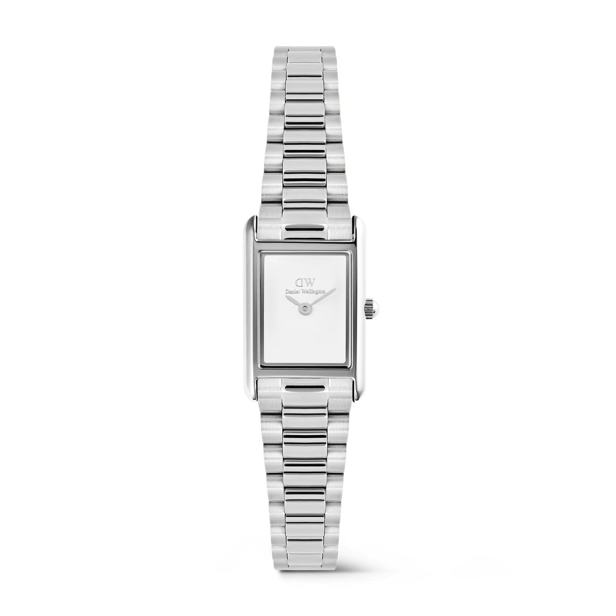 Rechteckige silberne Edelstahluhr