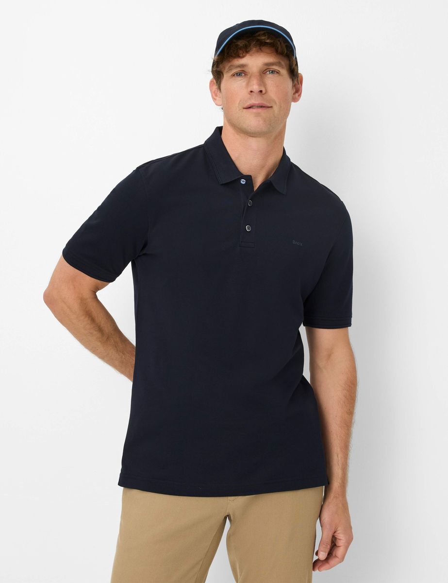 Herren Marineblaues Hi-Flex Piqué Poloshirt