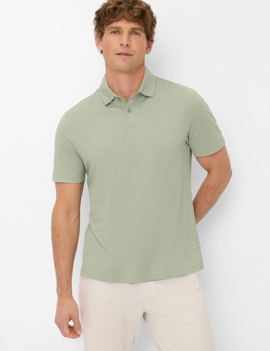 Herren Hellgrünes Baumwoll-Poloshirt