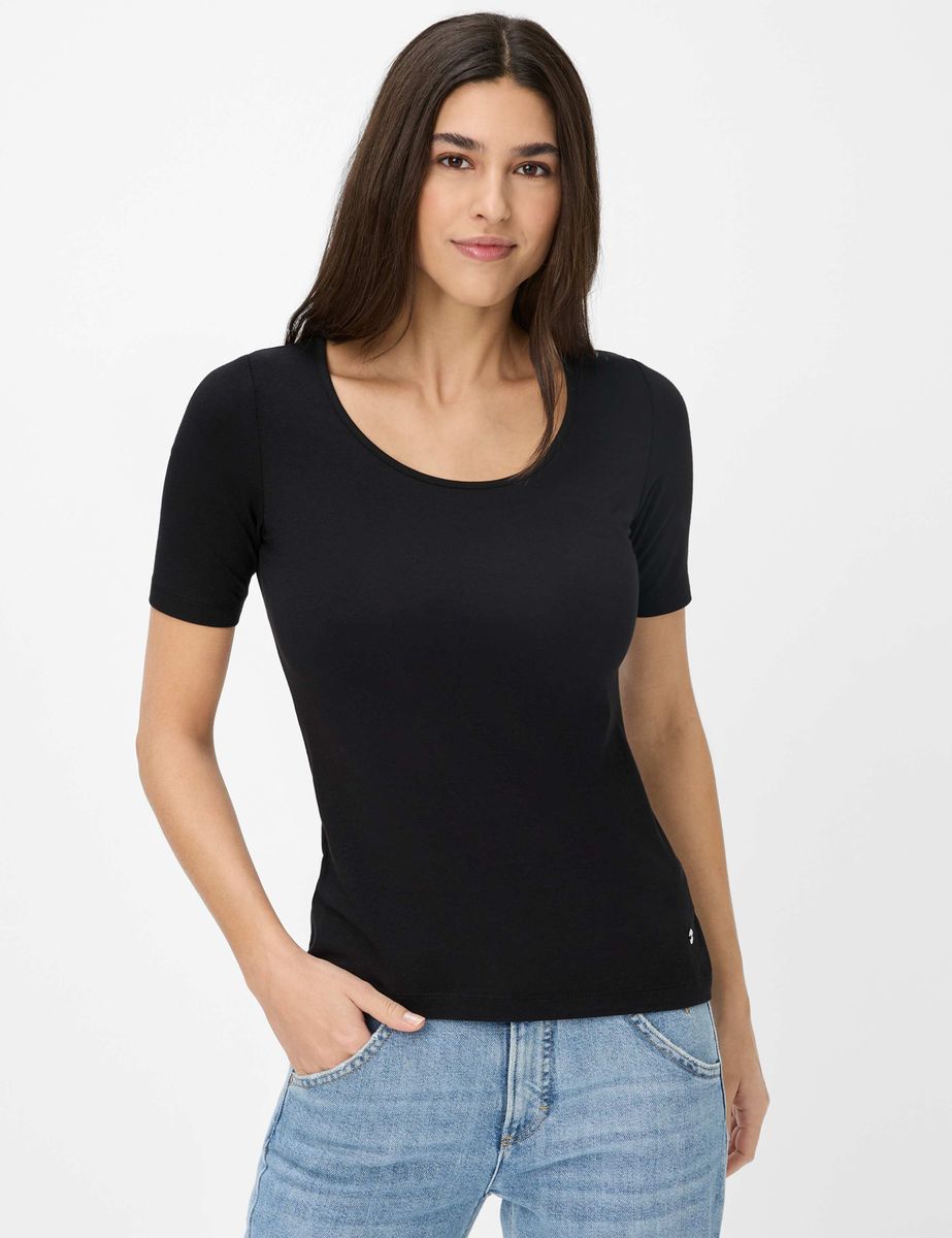 Klassisches Rundhals-T-Shirt mit kurzen Ärmeln