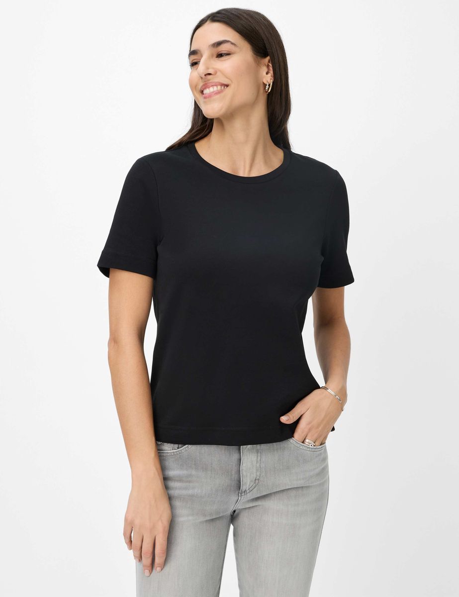 Klassisches, tailliertes Rundhals-T-Shirt