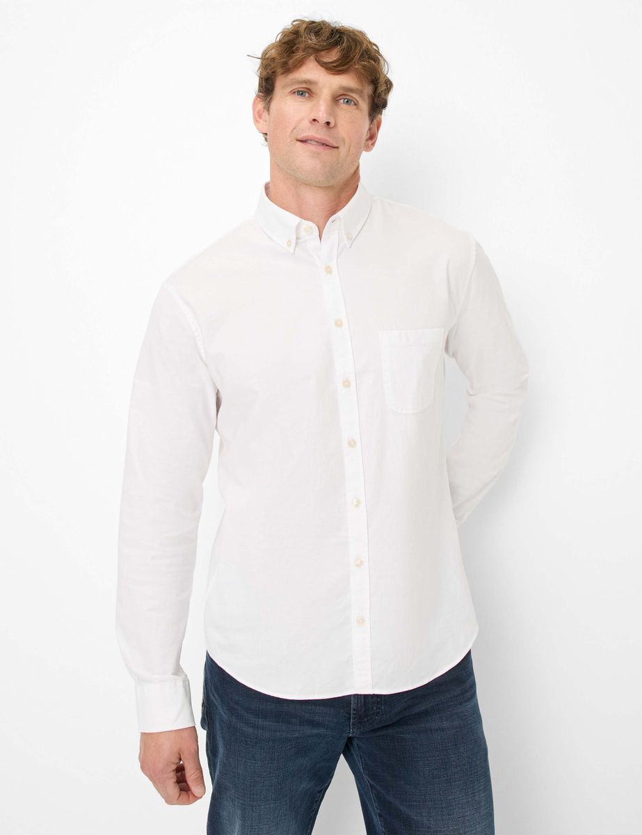 Herren Weißes Oxford Button-Down Hemd