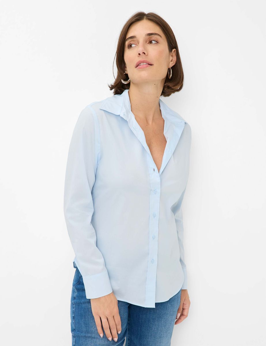 Klassische Popeline-Bluse aus Baumwollmix