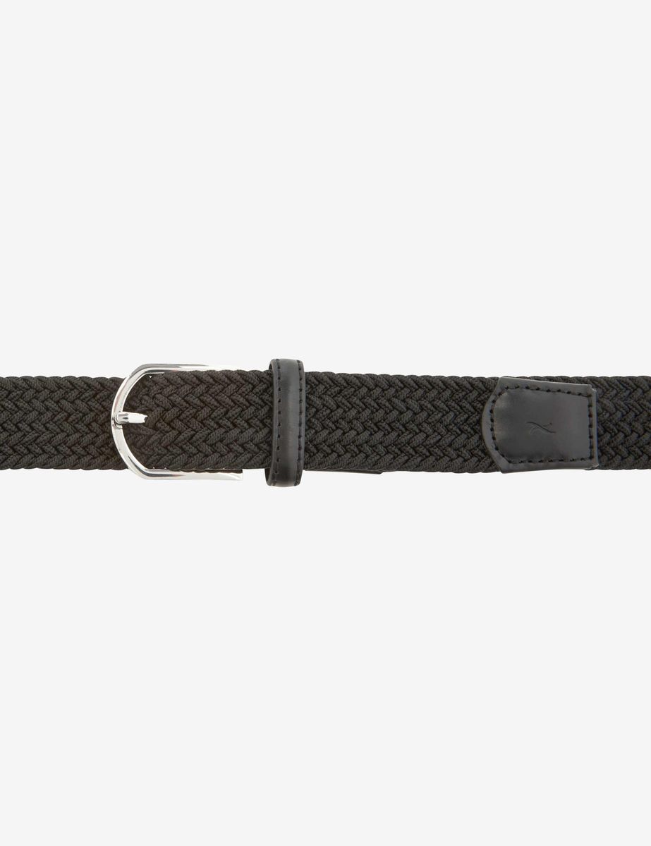 Elastischer Flechtgürtel mit Lederdetails