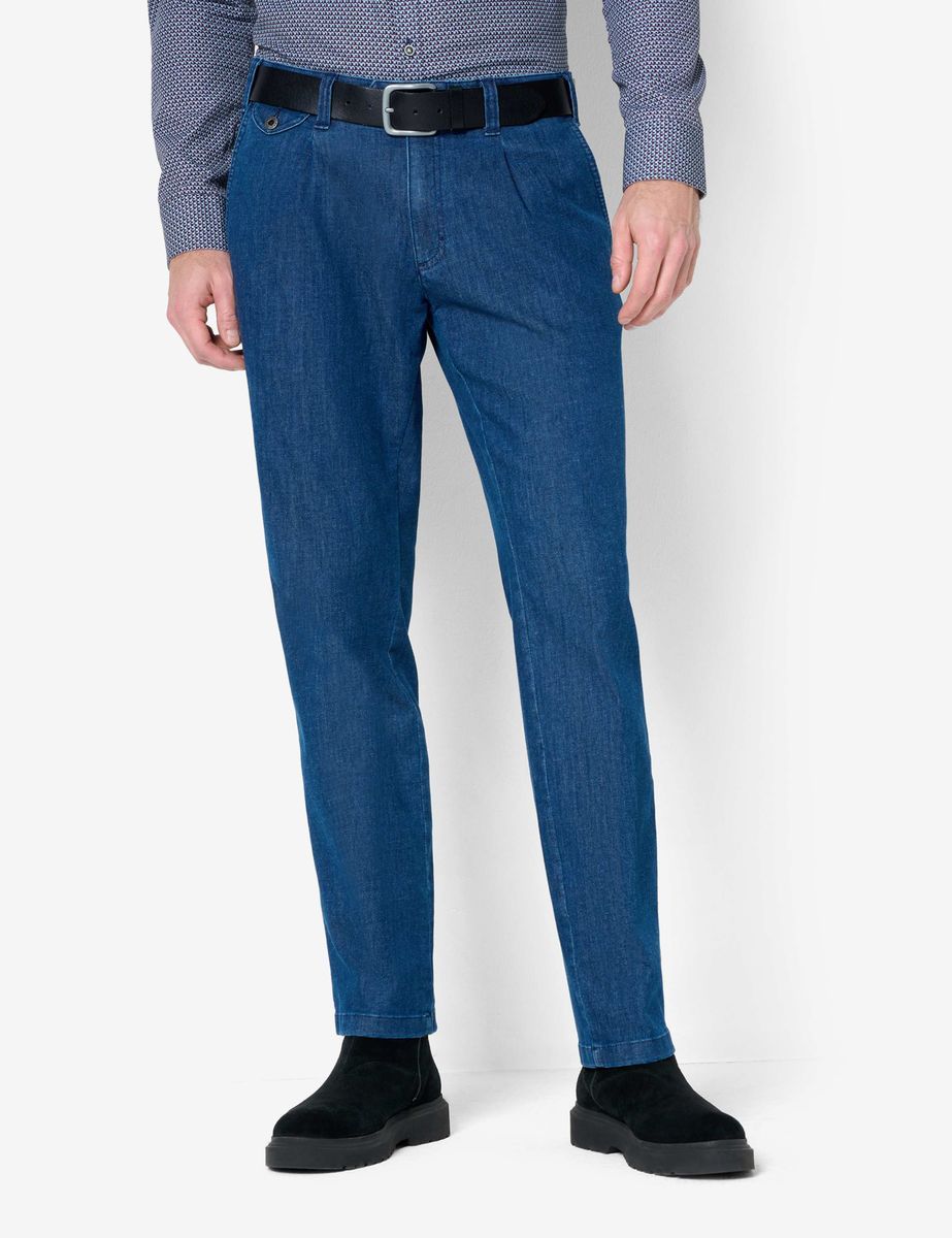 Herren Denim Stoffhose mit Bundfalten