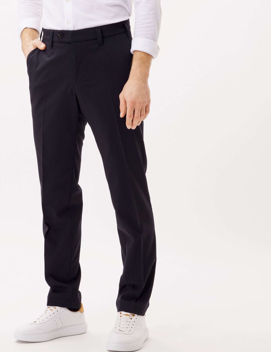 Klassische marineblaue Flatfront Hose