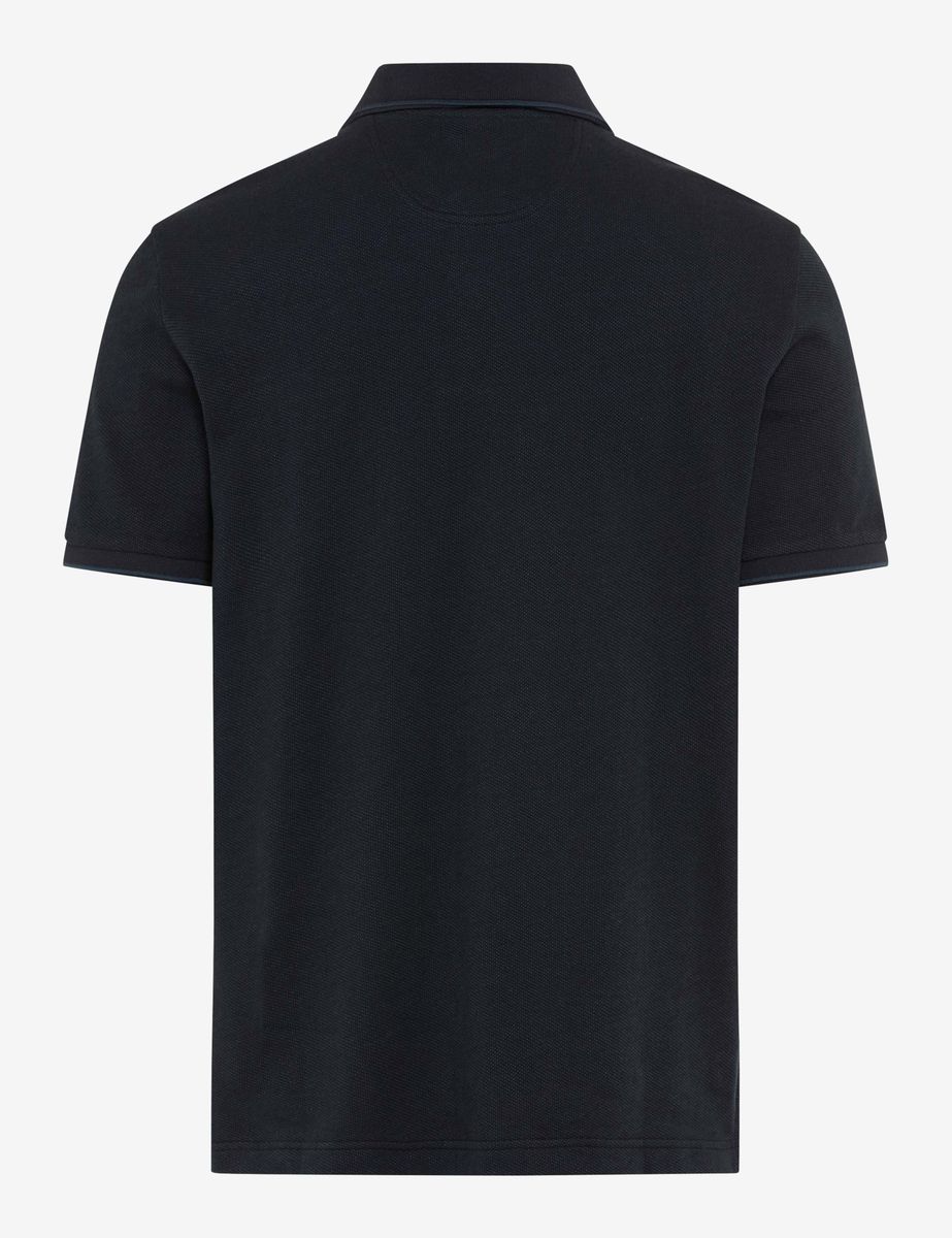 Klassisches marineblaues Piqué-Poloshirt aus Baumwolle