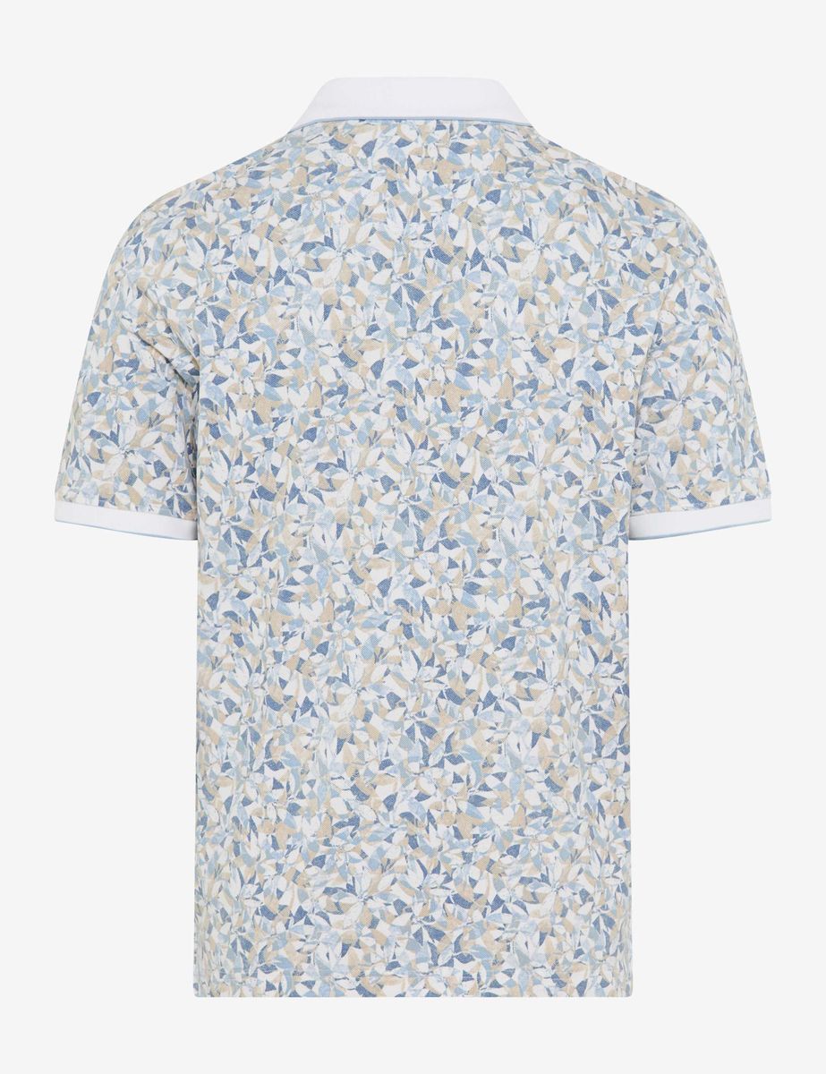 Herren Polohemd aus Baumwolle mit Blätterprint