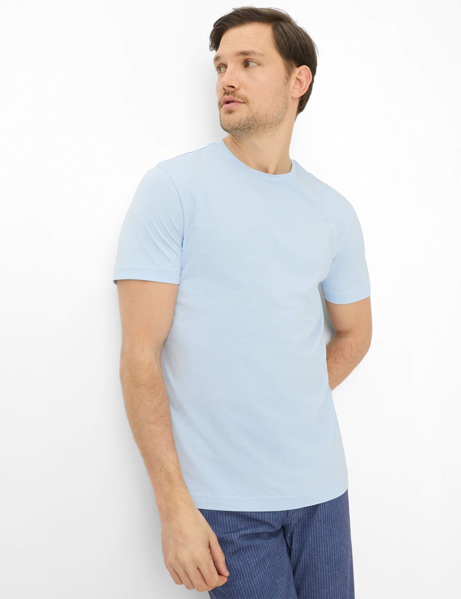 Klassisches hellblaues Baumwoll-T-Shirt