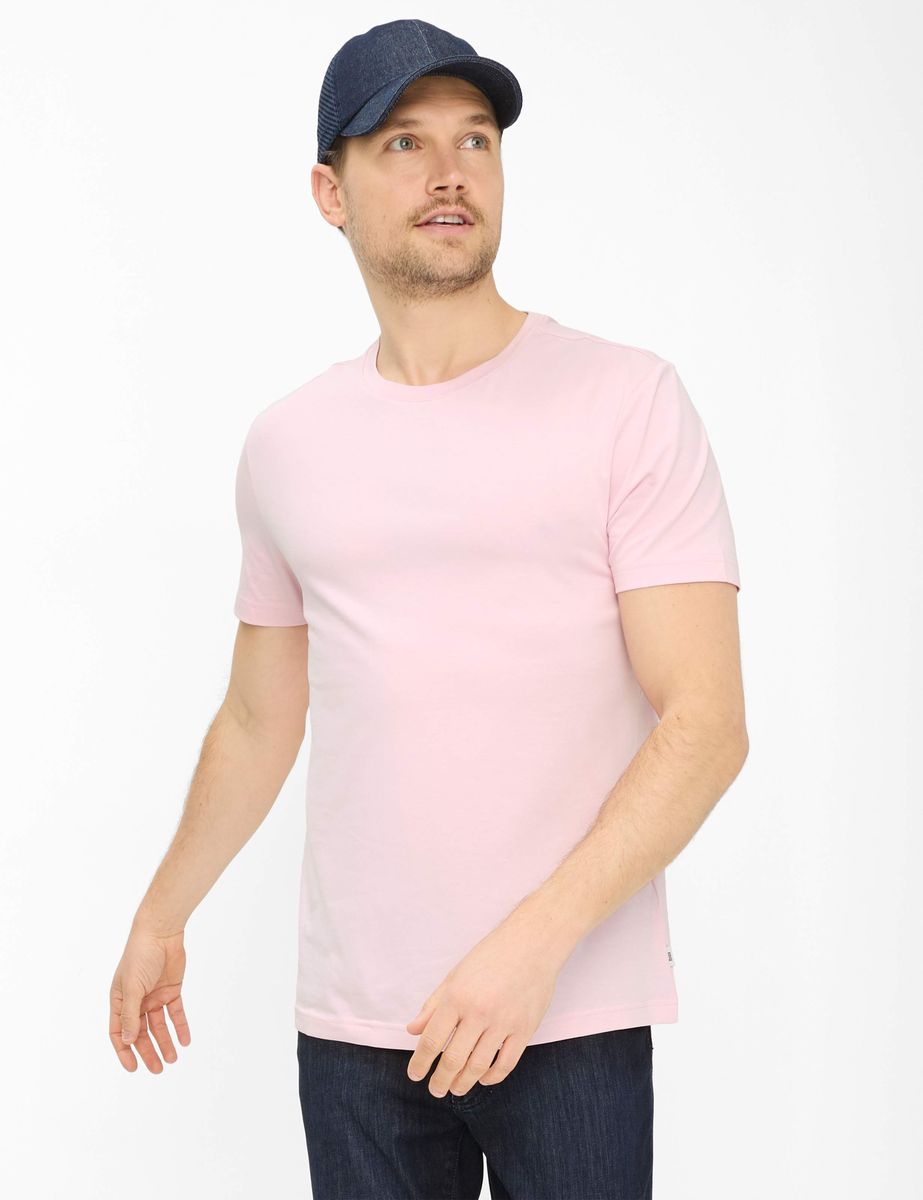 Basic einfarbiges T-Shirt mit Rundhalsausschnitt
