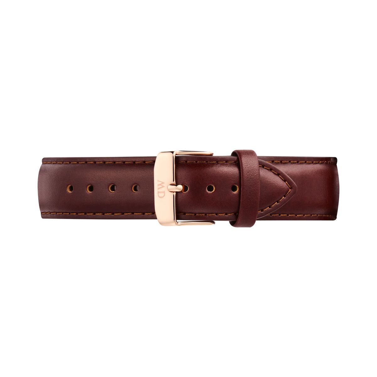 Schwarzes Leder Uhrenarmband Roségold Schnalle