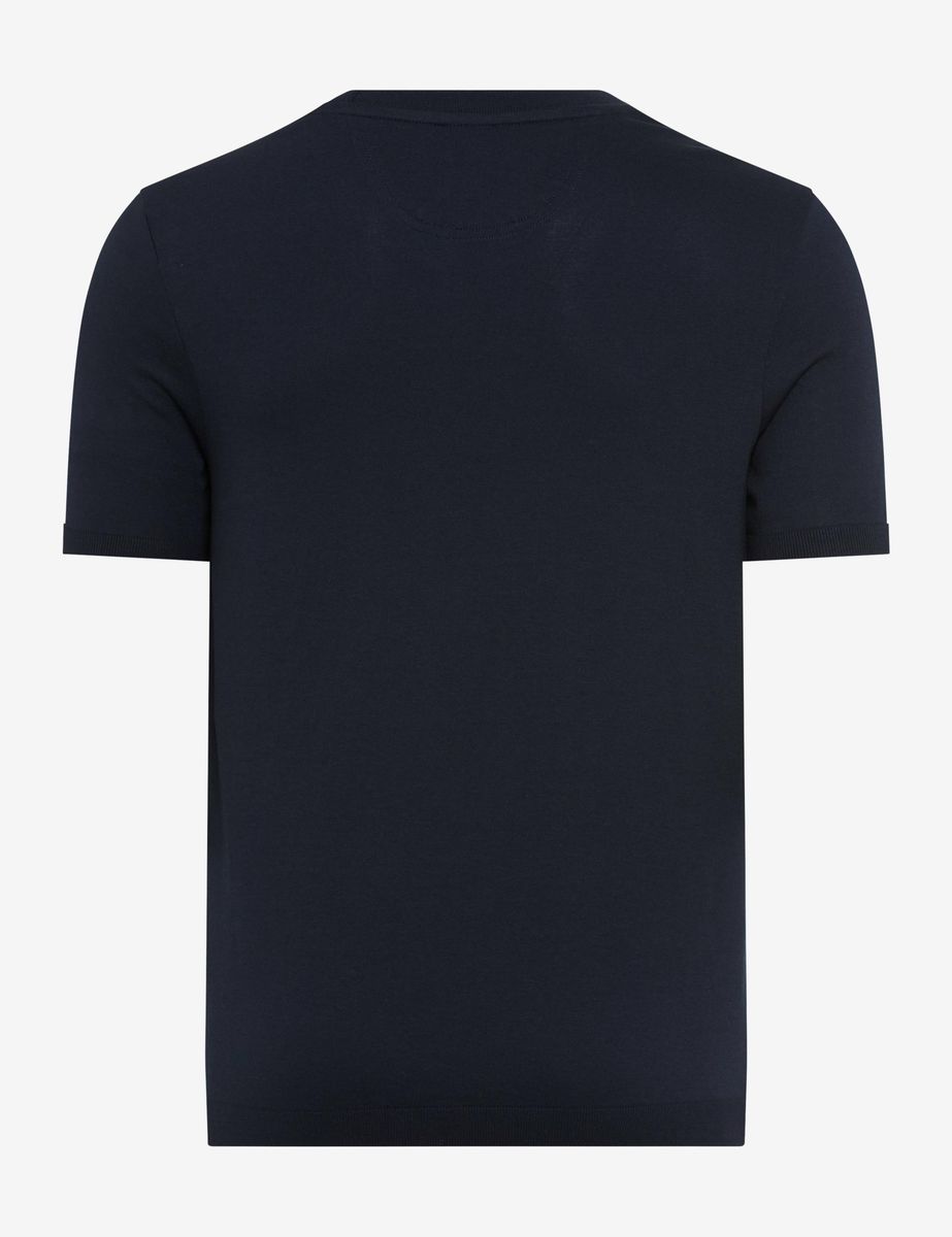 Klassisches Marineblaues Strickjersey-T-Shirt