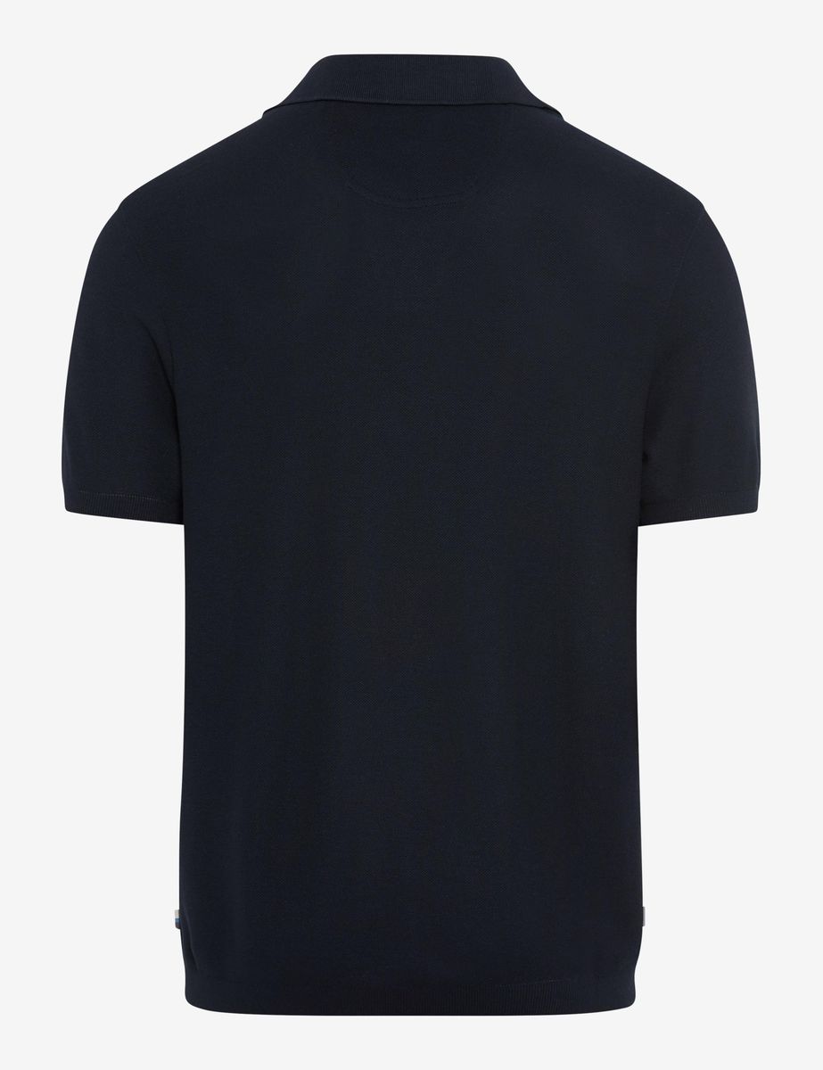 Marineblaues Strickpolohemd für Herren