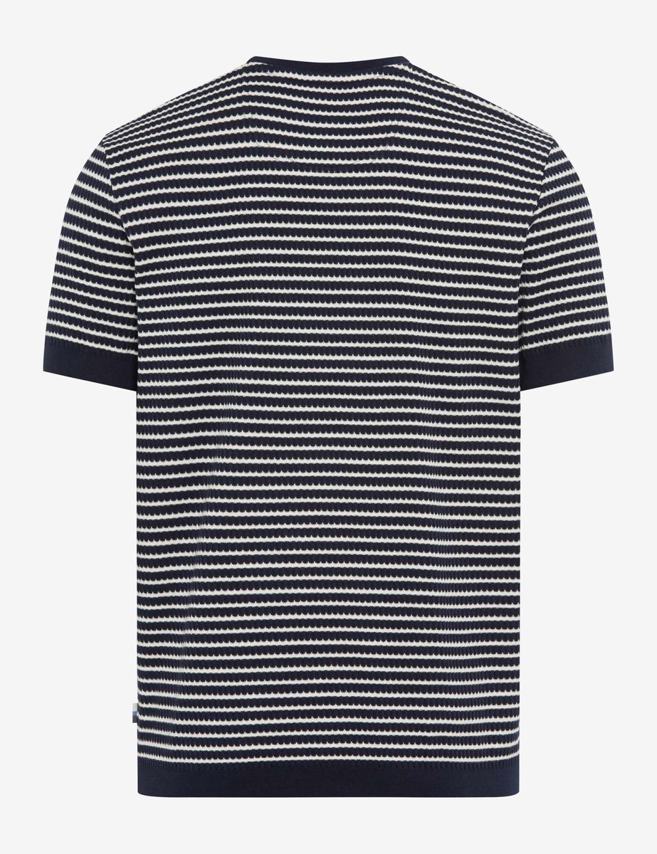Herren-T-Shirt aus gestrickter Baumwolle mit Streifen