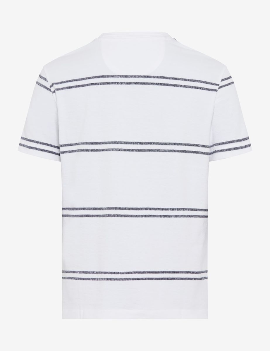 Gestreiftes T-Shirt mit Rundhalsausschnitt aus Baumwolle