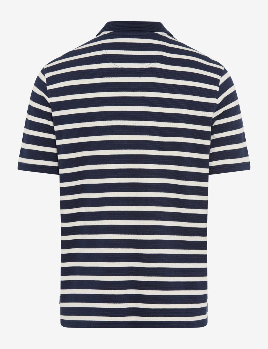 Gestreiftes Baumwoll-Poloshirt, lässige Passform