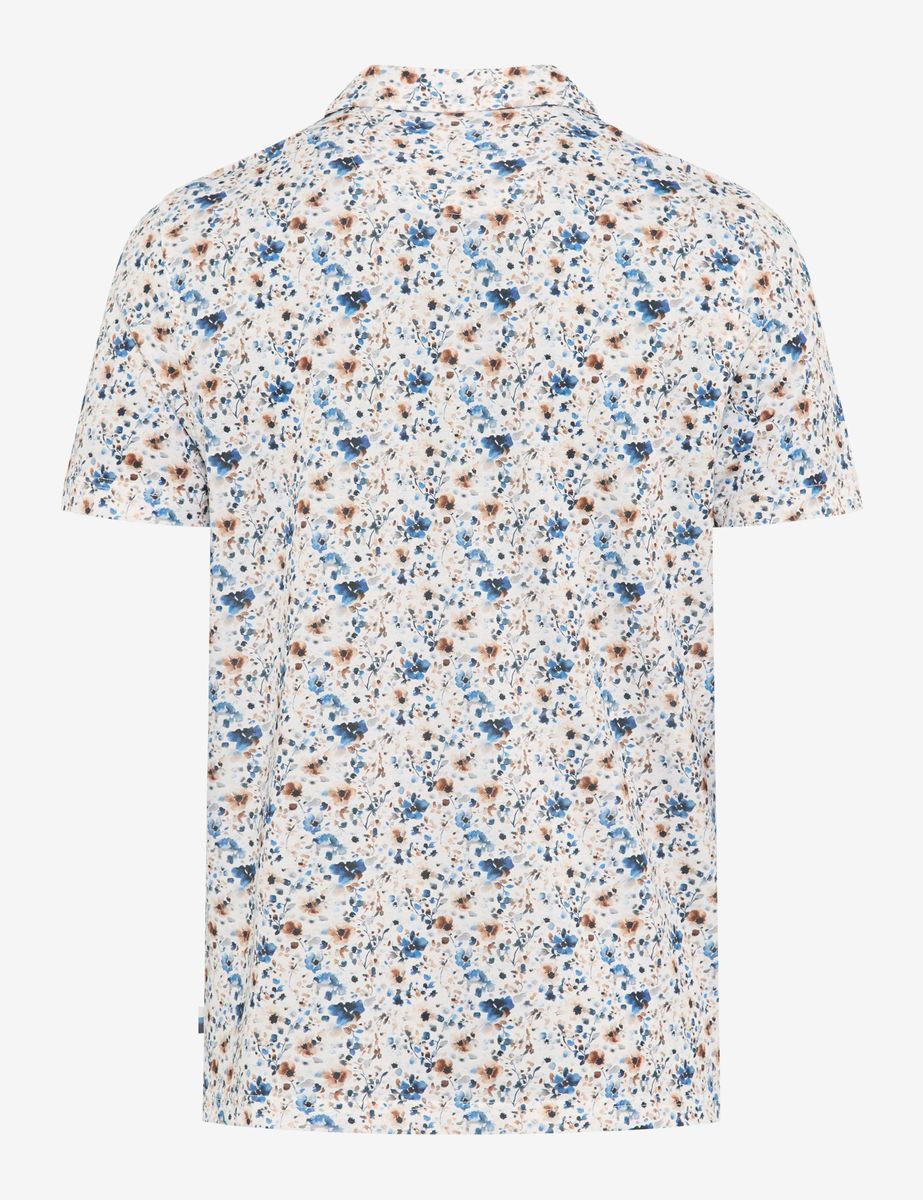 Herren Poloshirt mit Blumenmuster aus Baumwolle