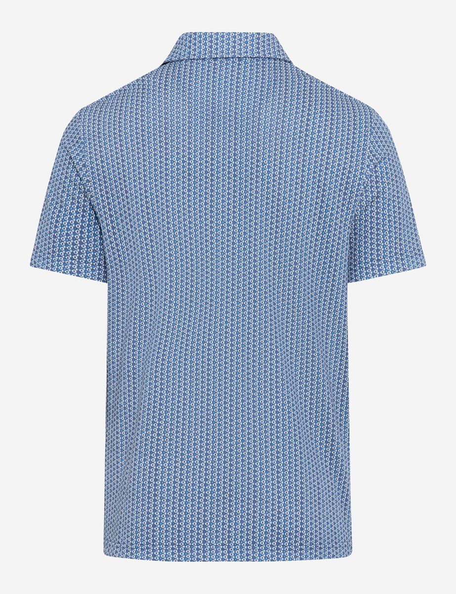 Kurzarm-Polo aus Baumwollmischgewebe mit Print