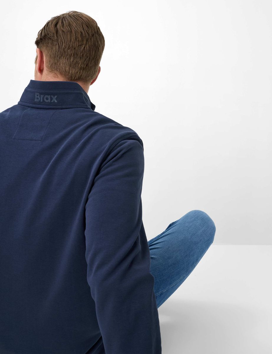 Herren Baumwollmischung Sweatshirt mit Viertelreißverschluss