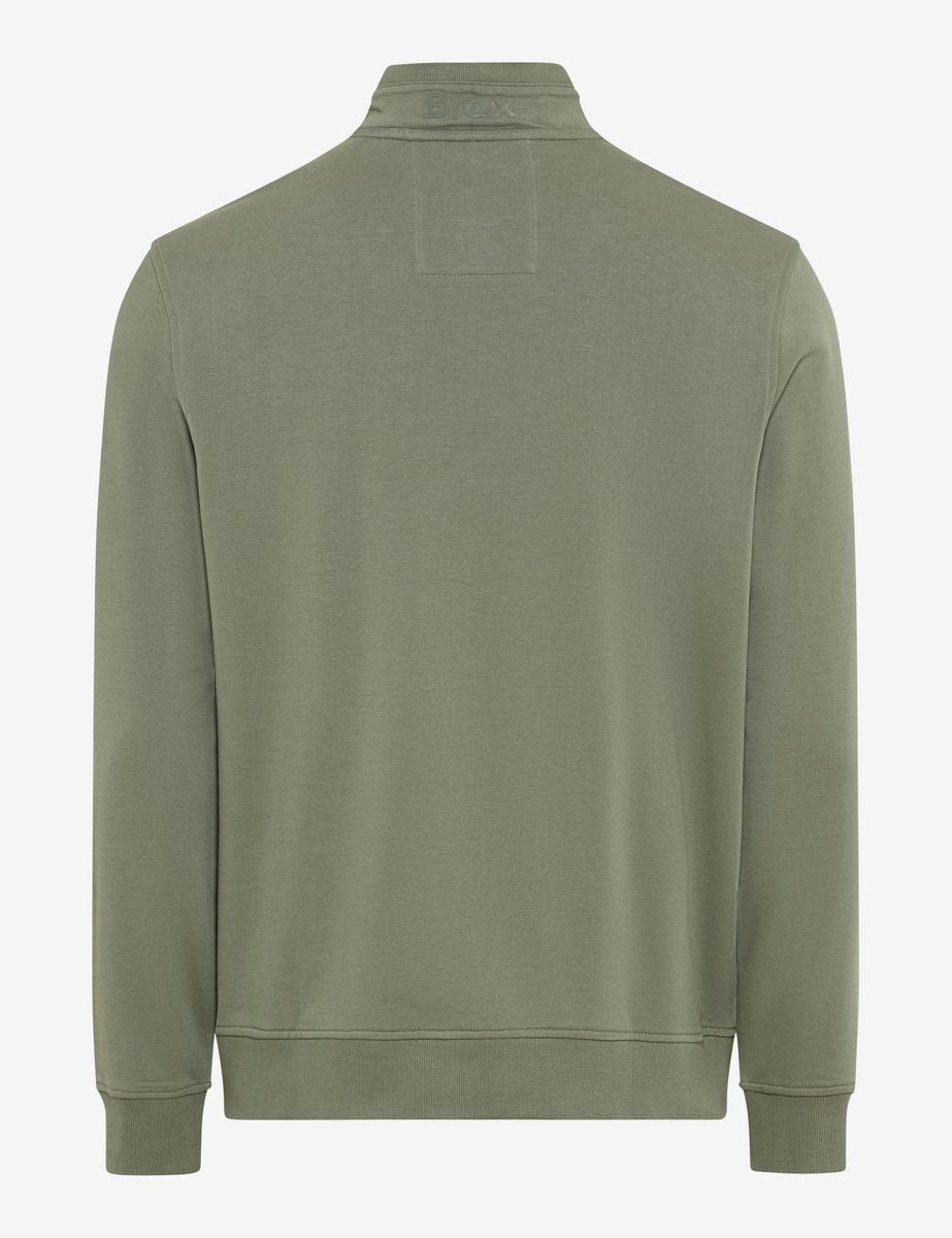 Herren Baumwollmischung Sweatshirt mit Viertelreißverschluss