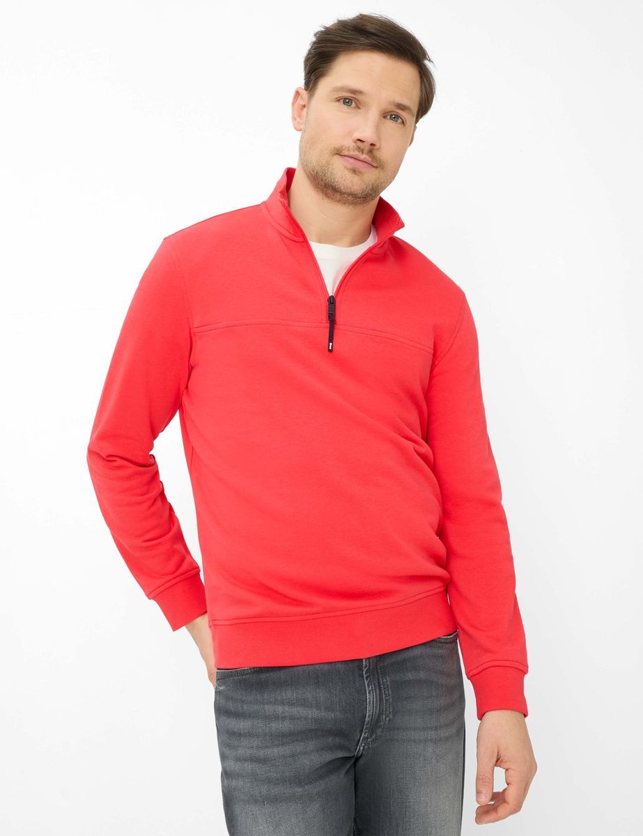 Herren Baumwollmischung Sweatshirt mit halbem Reißverschluss