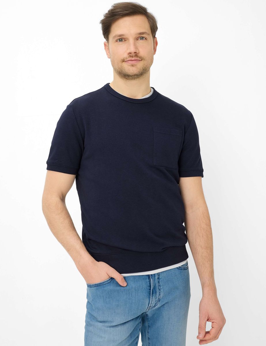 Marineblaues Herren-Sweatshirt mit Tasche