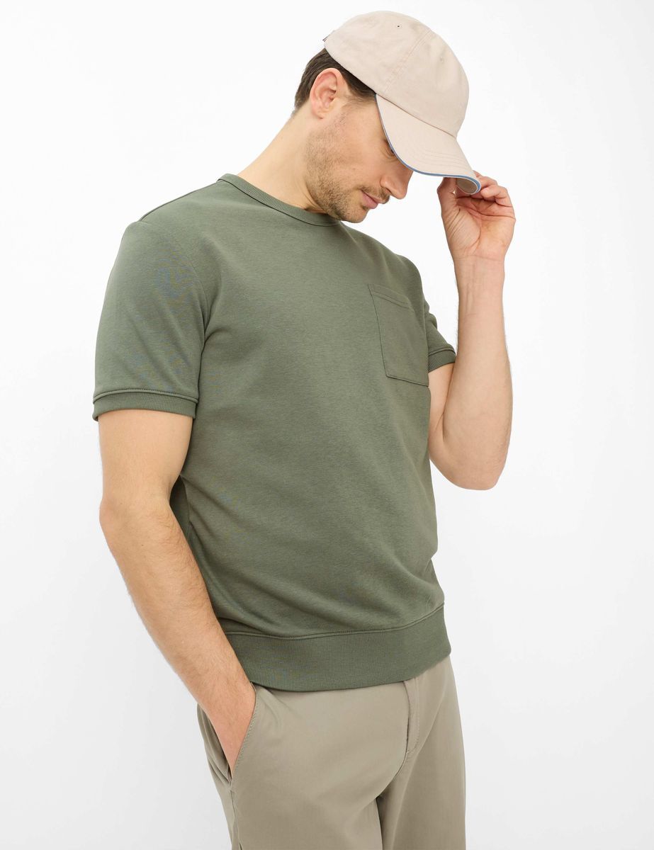 Herren Kurzarm-Sweatshirt mit Tasche