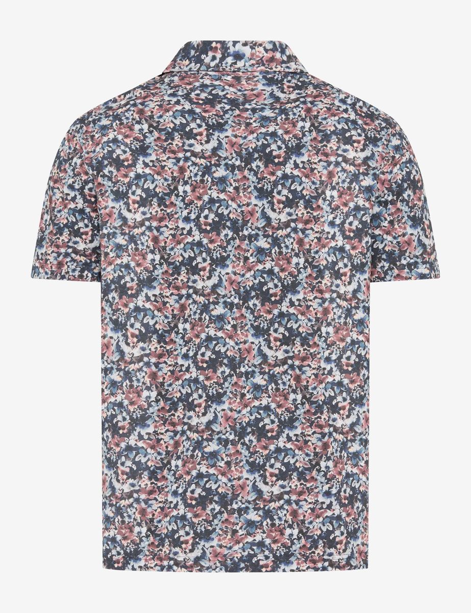 Kurzarm Poloshirt mit Blumenmuster