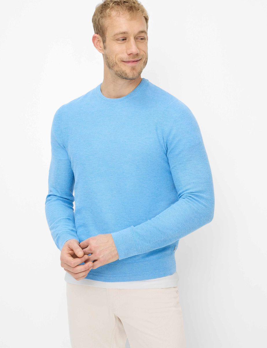 Leinenmischung Rundhals Strickpullover