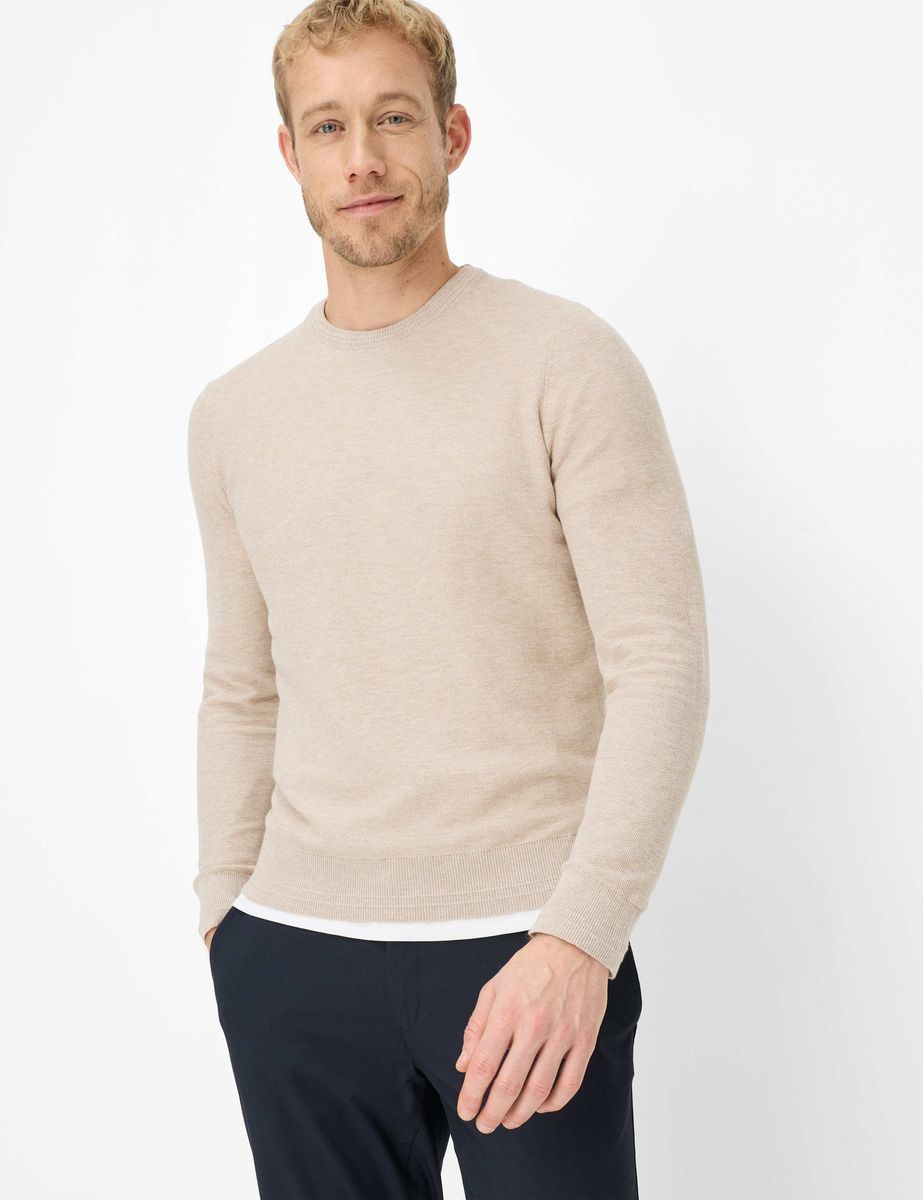 Herren Strickpullover aus Leinen-Baumwollmischung