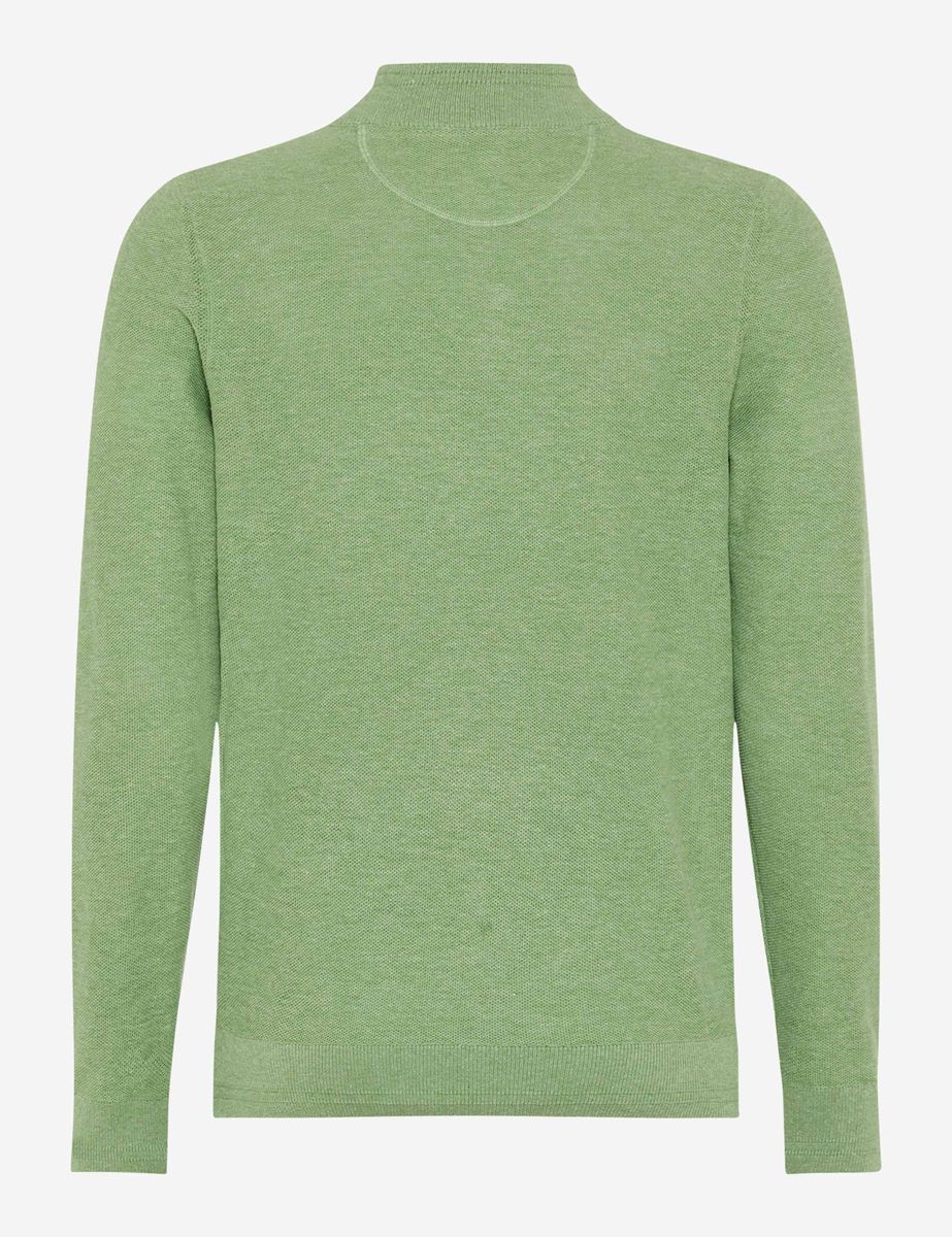 Herren Baumwoll-Leinen Pullover mit Viertelreißverschluss