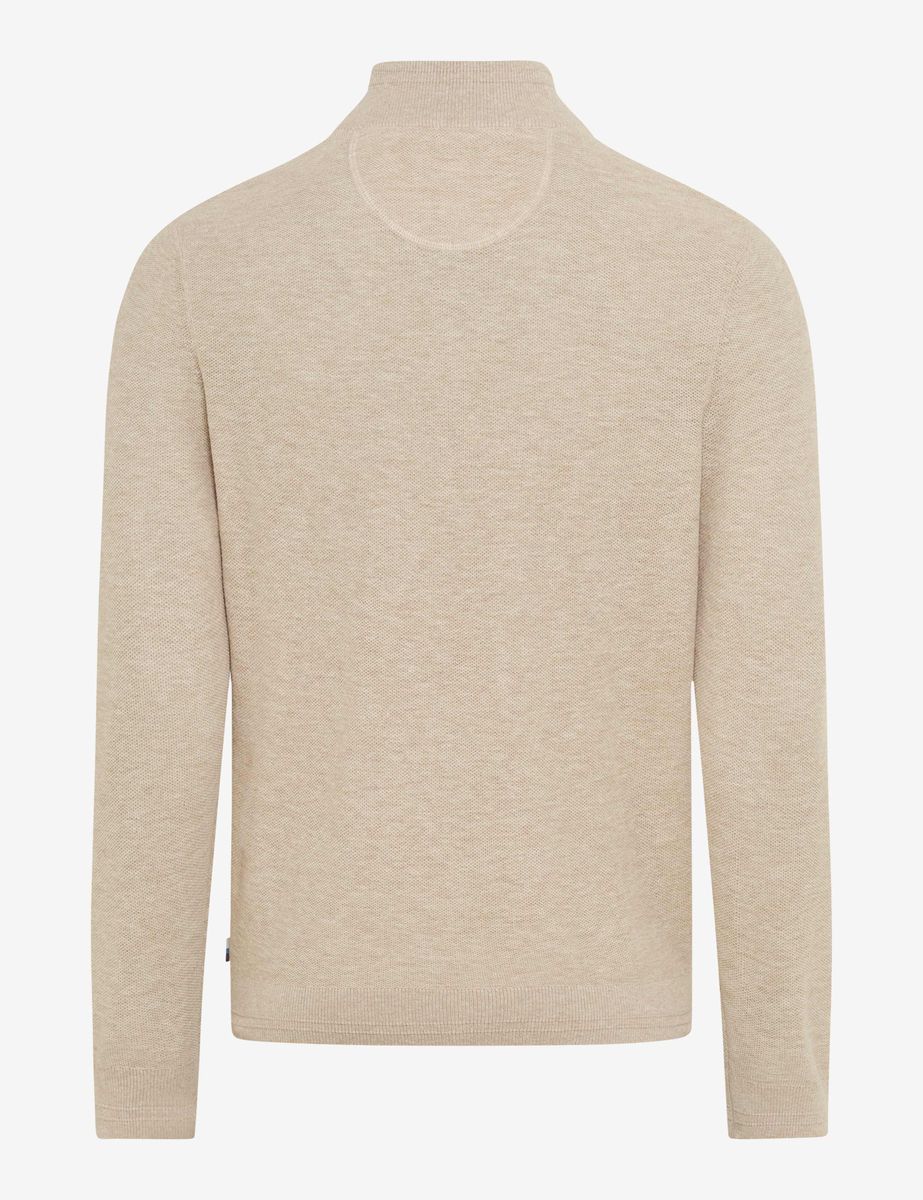 Herren Baumwolle-Leinen Half-Zip Pullover