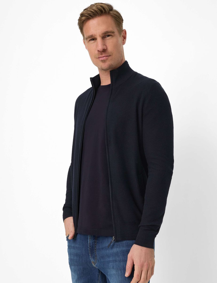 Herren Strickjacke mit Reißverschluss aus Baumwollleinen