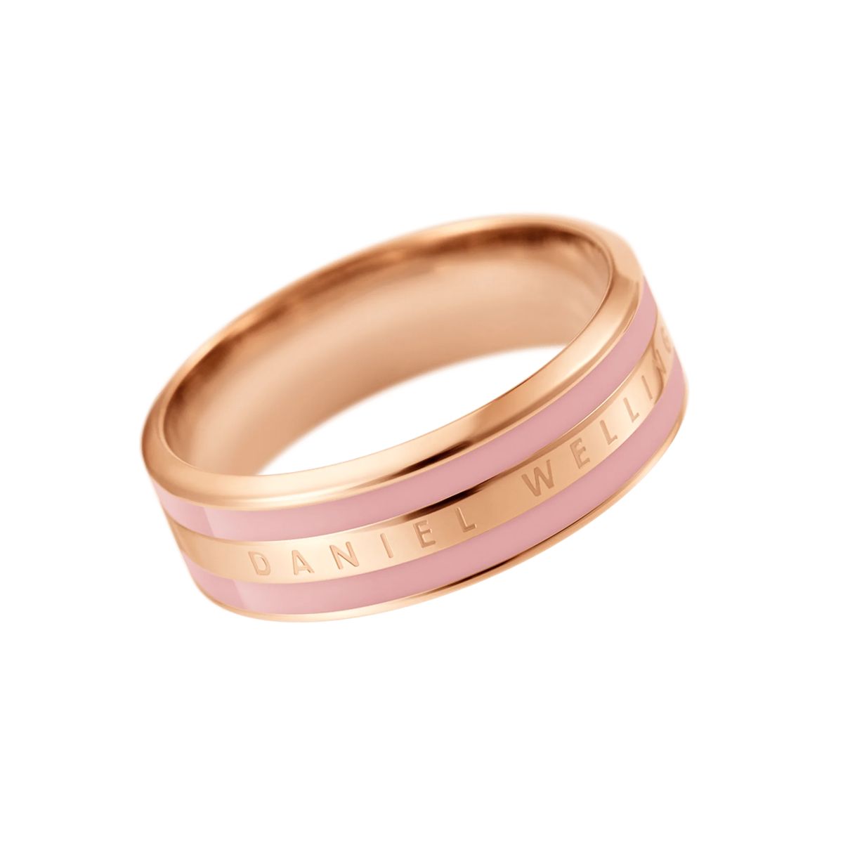 Roségoldener Ring mit weißem Emaille