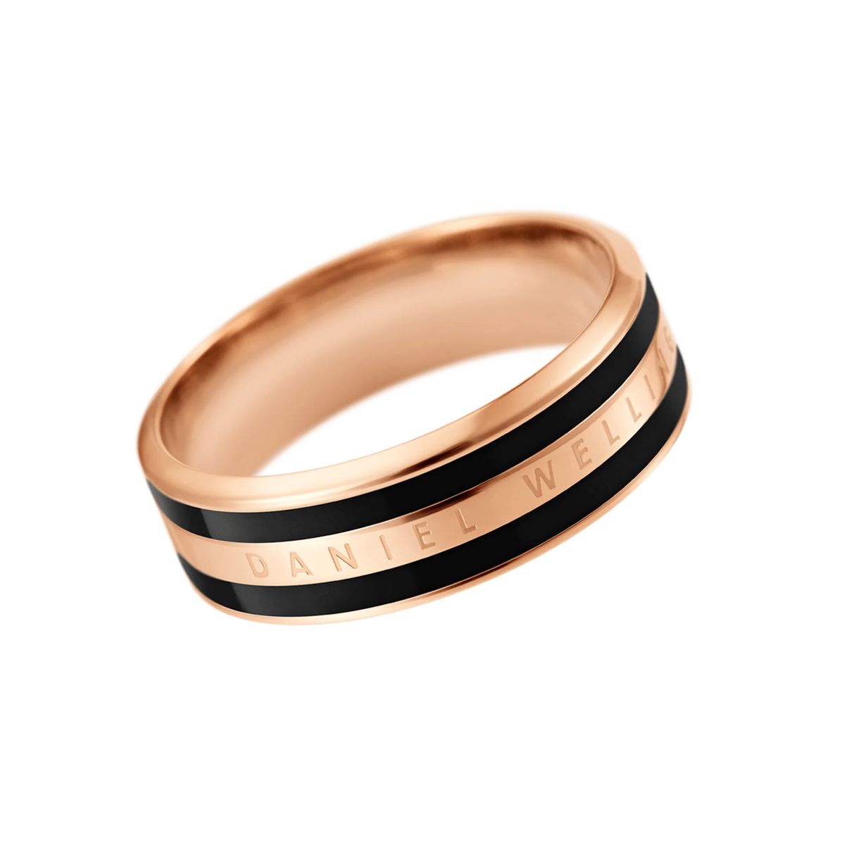 Roségoldener Ring mit weißem Emaille