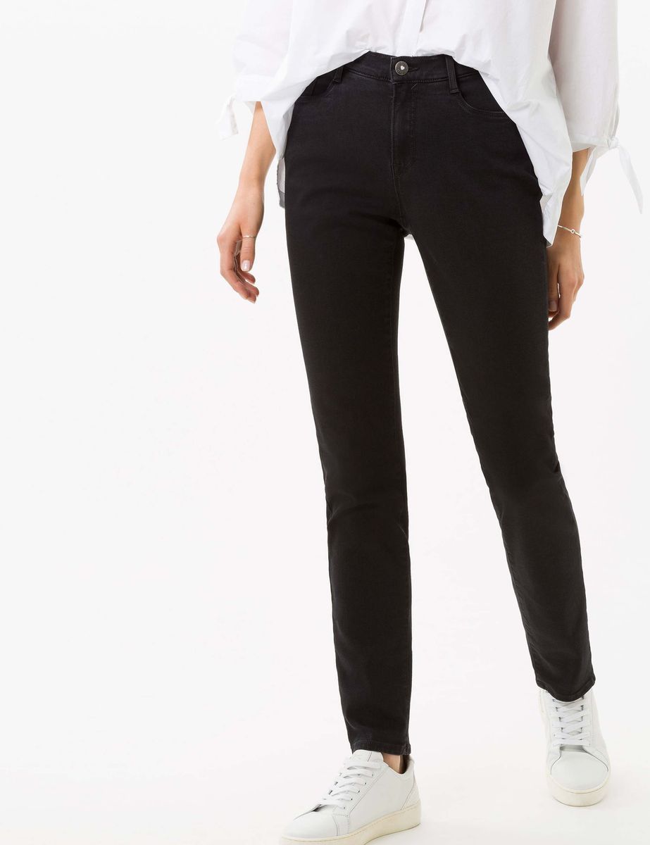 Klassische schwarze Five-Pocket-Jeans aus Denim