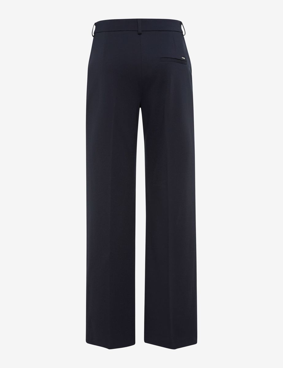 Marineblaue Palazzo-Hose mit weitem Bein
