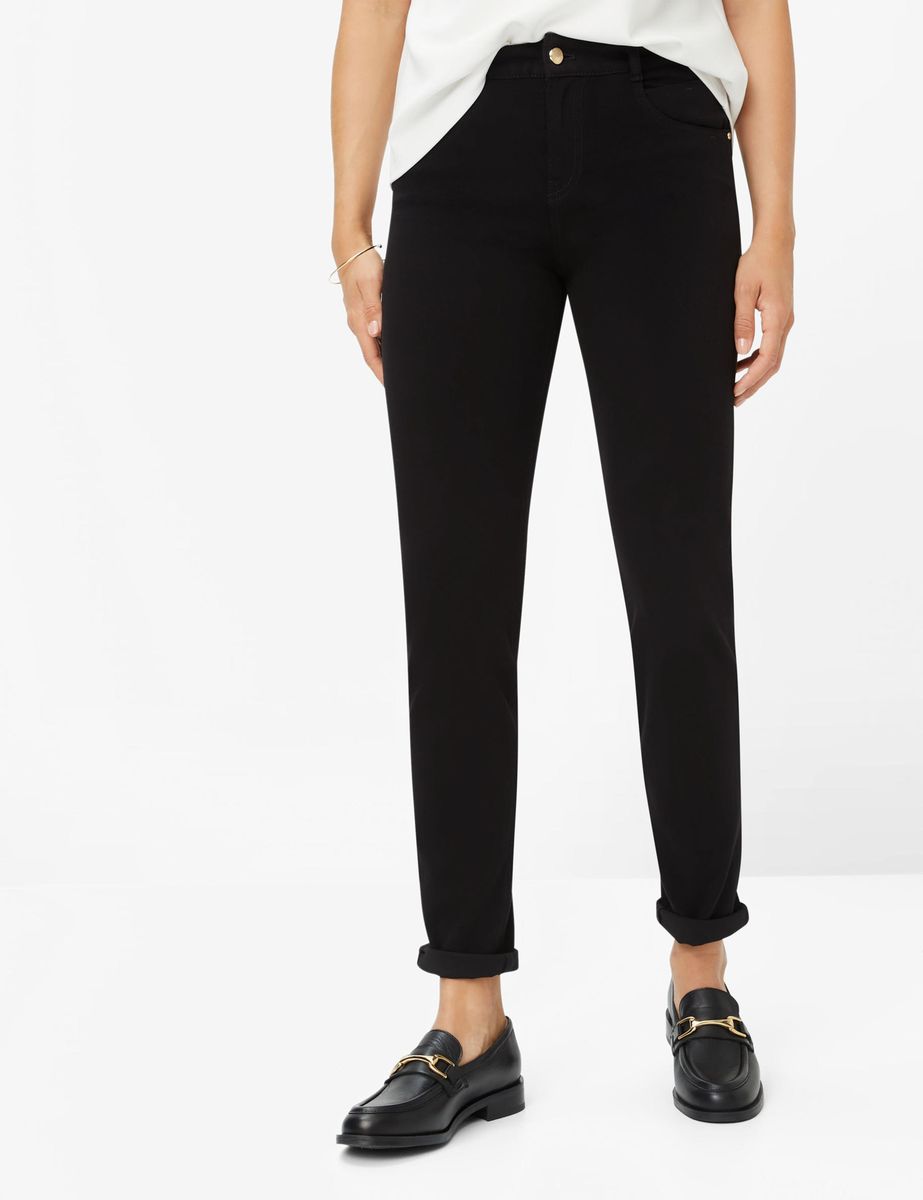 Damen Slim Fit Schwarze Jeans