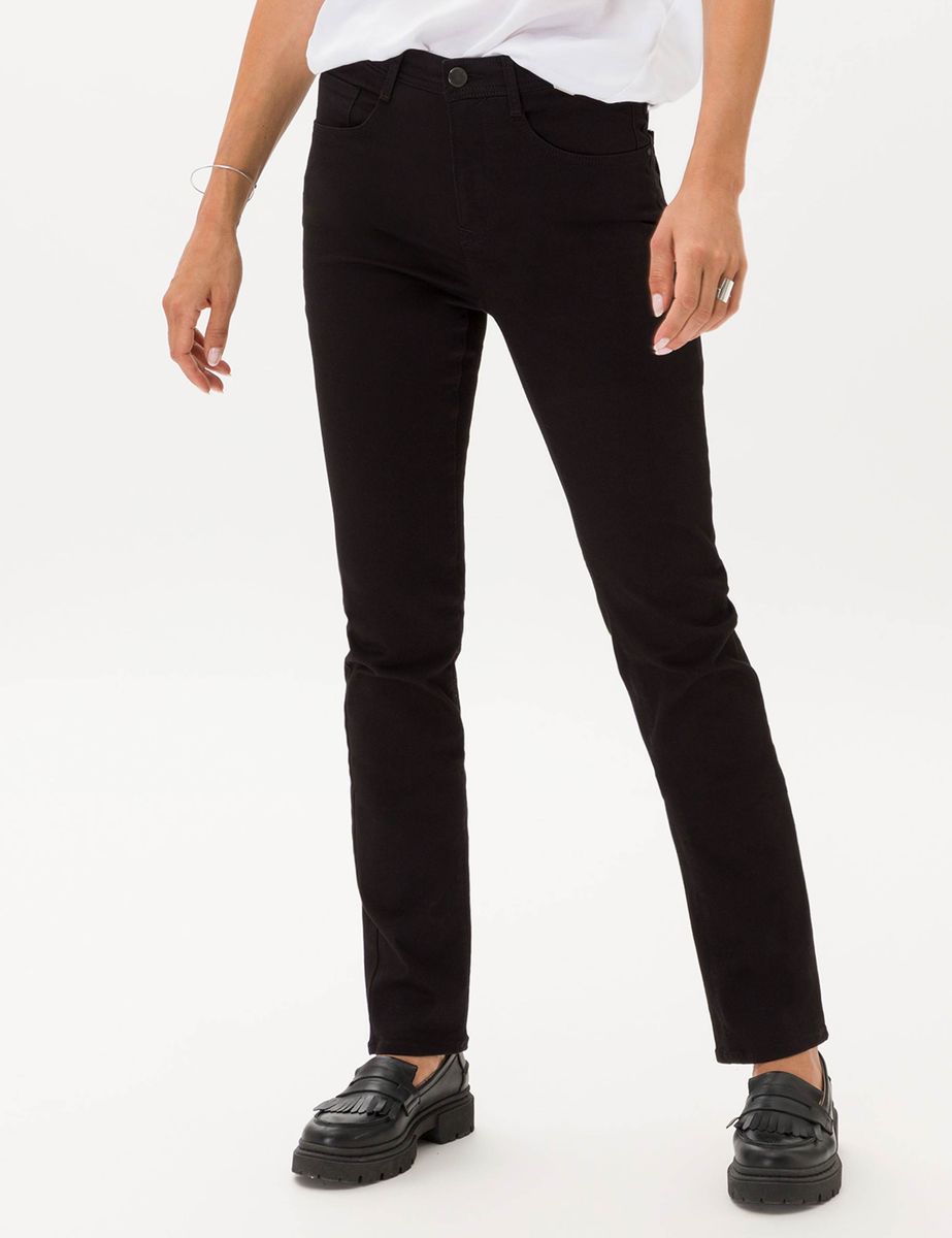 Schwarze Straight-Leg Five-Pocket Jeans