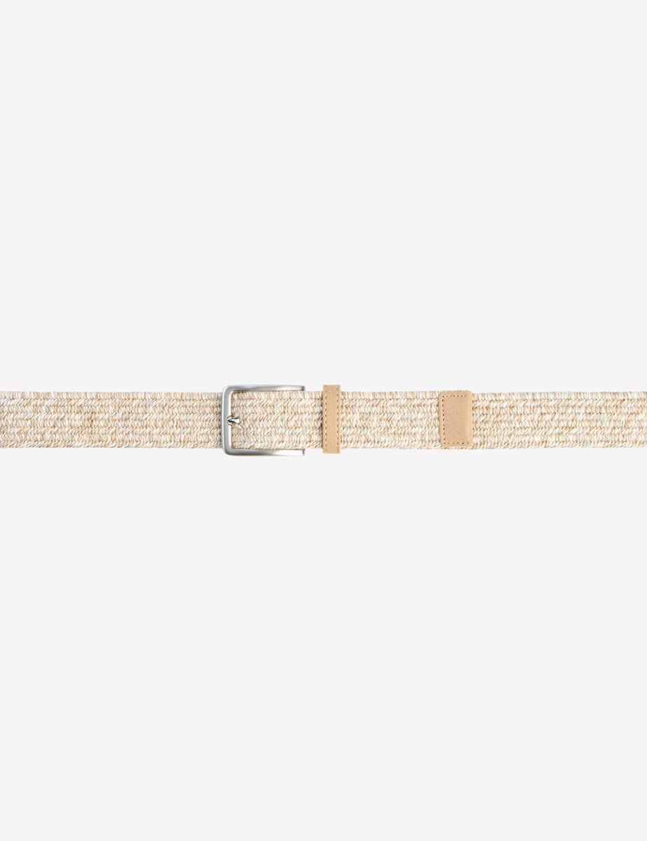 Gewebter Beige Stretchgürtel mit Schnalle