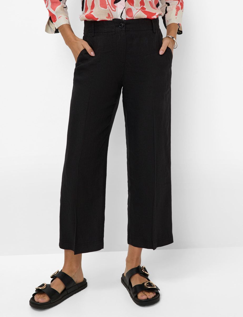 Weite, verkürzte Leinen Culottes