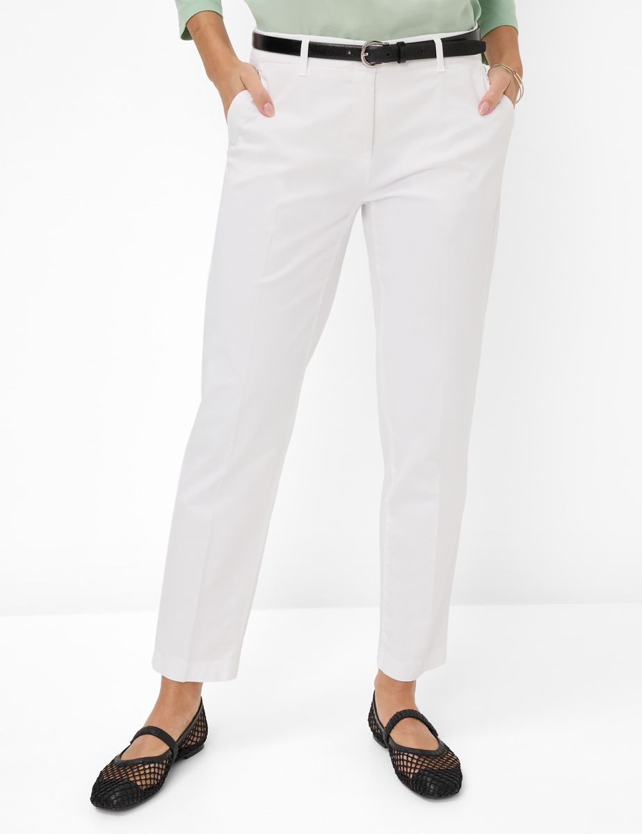 Klassische weiße Chino-Hose reguläre Passform
