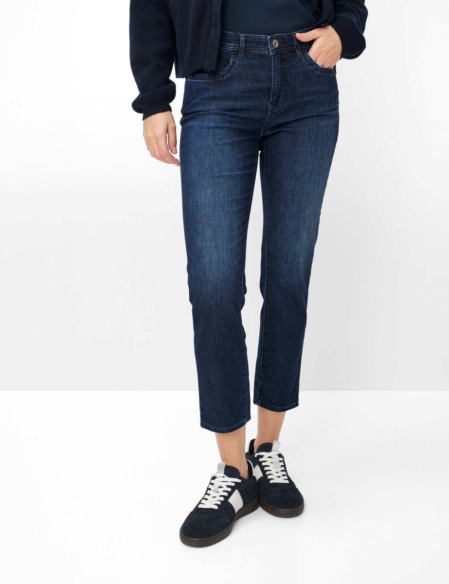 Jeans mit regulärer Passform, dunkle Waschung