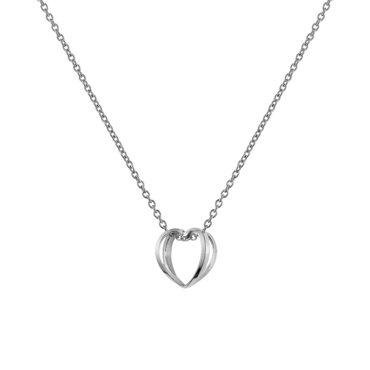 Herzanhänger Halskette Silber Finish