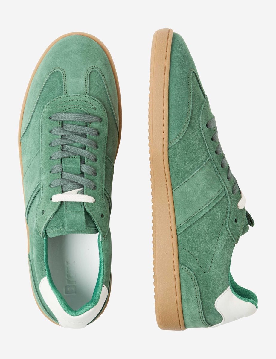 Grüner Wildleder-Low-Top-Sneaker