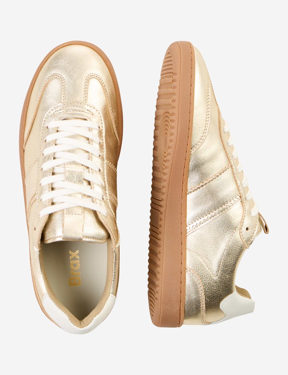 Metallic Gold Low-Top Mode-Sneakers