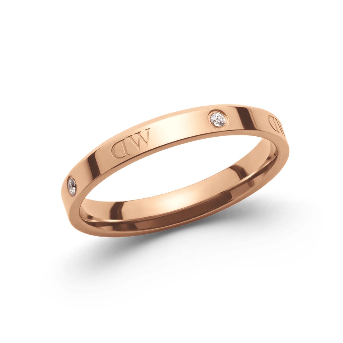Klassischer Roségold-Ring mit Kristallen